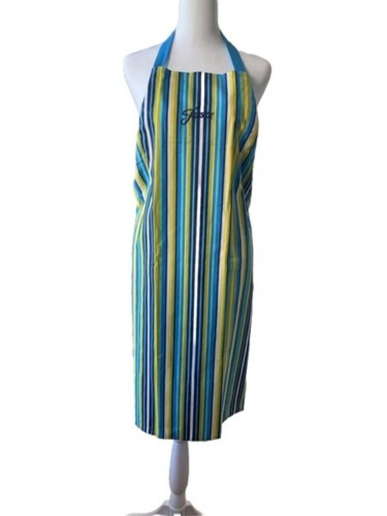 Fiestaware Other - FiestaWare Apron Calypso Fashion Kitchen Utility Stripe Blue Yellow Fiesta NWOT